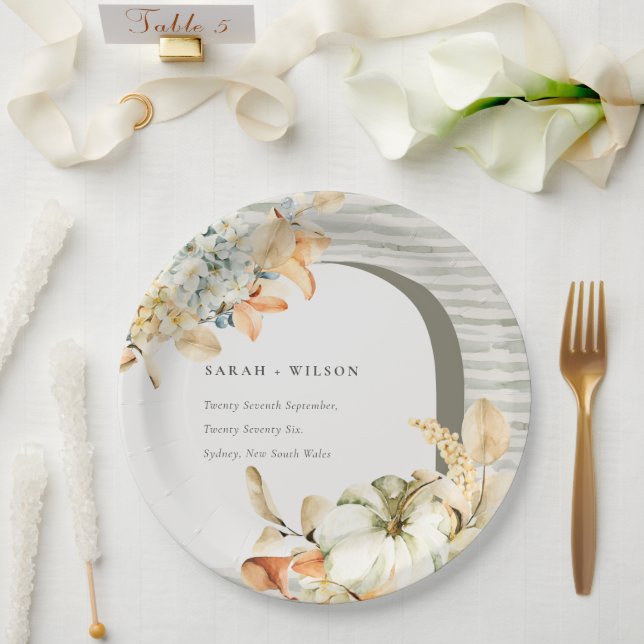 Elegante Rustikale Trauung des Kürbiskürbis Arch B Pappteller (Hochzeit)