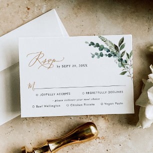 Elegante Rustikale Vegetation RSVP Karte