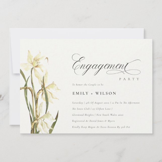 Elegante Rustikale Verlobung Dankeskarte (Vorderseite)