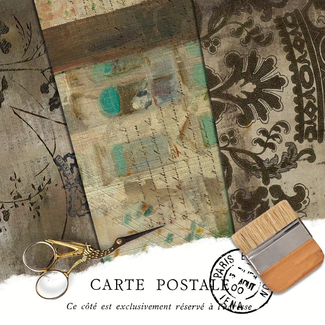 Elegante rustikale Vintage Textur Decoupage Geschenkpapier Set (Von Creator hochgeladen)