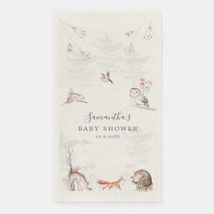 Elegante Rustikale Waldtiere Baby Shower Serviette