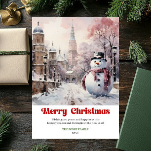 Elegante rustikale Weihnachtsszene Karte vintage S