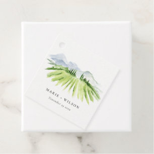 Elegante Rustikale Weinkellerei Weinberg Hochzeit Geschenkanhänger