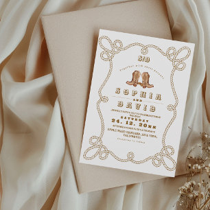 Elegante rustikale westliche Hochzeit Einladung