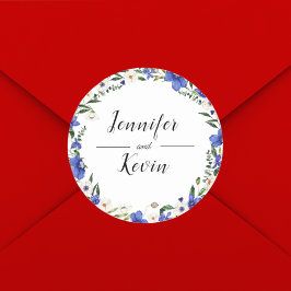 Elegante rustikale Wildblume farbenfrohe Hochzeit Runder Aufkleber