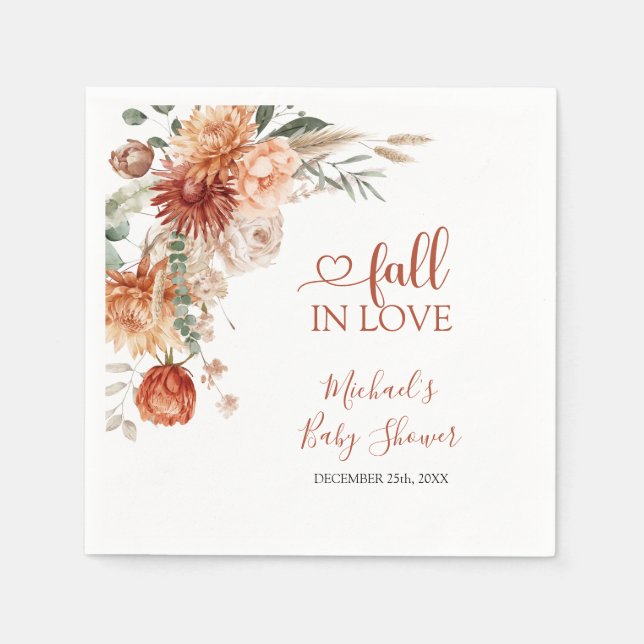 Elegante rustikale Wildblume sinkt in Liebe Baby D Serviette (Vorderseite)