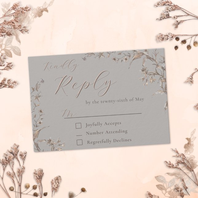 Elegante rustikale Wildblumen auf Hochzeiten RSVP Karte (Von Creator hochgeladen)