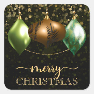 Elegante Safari-Dschungel-Christbaumkugeln Frohe W Quadratischer Aufkleber