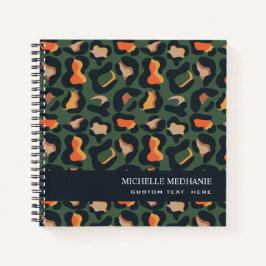 Elegante Safari Tier Leopard Spot MONOGRAM Notizbuch