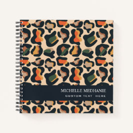 Elegante Safari Tier Leopard Spot MONOGRAM Notizbuch