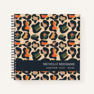 Elegante Safari Tier Leopard Spot MONOGRAM Notizbuch