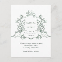 Elegante Sage French Garden Wedding Save the Date Postkarte