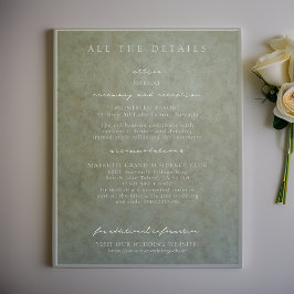 Elegante Sage Gold-Hochzeitungs-Detailkarten Einladung