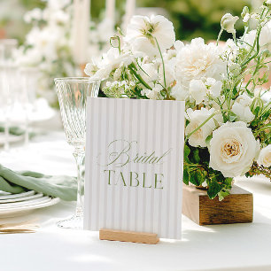 Elegante Sage Green & Beige Bridal Tischnummer