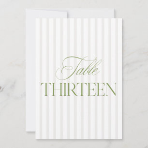 Elegante Sage Green & Beige Wedding Tischnummer