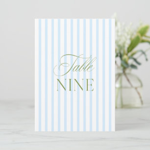 Elegante Sage Green & Blue Wedding Tischnummer