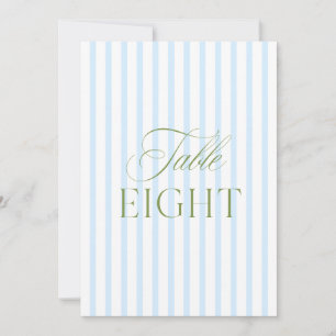 Elegante Sage Green & Blue Wedding Tischnummer