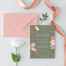 Elegante Sage Green Blush Pink Blumenzehen