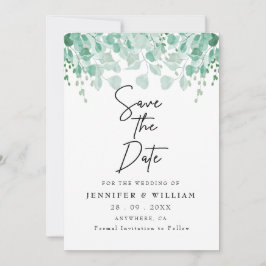 Elegante Sage Green Botanical Wedding Save the Dat Einladung