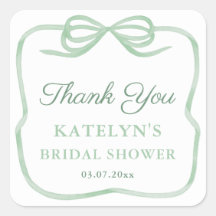Elegante Sage Green Bow Brautparty Bevorzugung