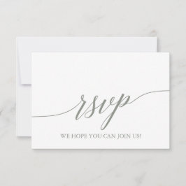 Elegante Sage Green Calligraphy Menü UAWG RSVP Karte