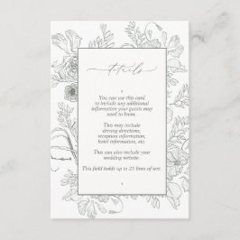Elegante Sage Green Floral Line Details zur Hochze Begleitkarte