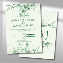 Elegante Sage Green Floral Wedding Einladung