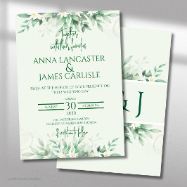 Elegante Sage Green Floral Wedding Einladung