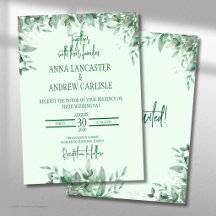 Elegante Sage Green Floral Wedding Einladung