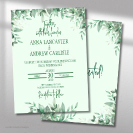 Elegante Sage Green Floral Wedding Einladung