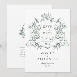 Elegante Sage Green French Garden Blume Hochzeit Save The Date