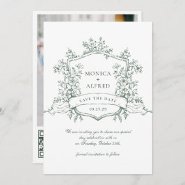Elegante Sage Green French Garden Wedding QR Code Save The Date