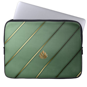 Elegante Sage Green & Gold Laptopschutzhülle