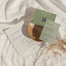 Elegante Sage Green Minimalistisch Boho Trendy Wed