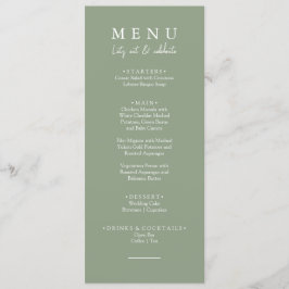 Elegante Sage Green Modern Essen wir Hochzeitsesse Menükarte