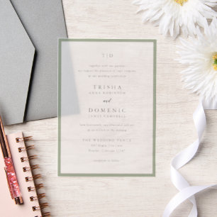 Elegante Sage Green Monogram Modern Wedding