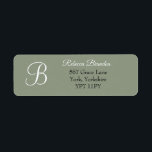 Elegante Sage Green Monogram Wedding Address Label<br><div class="desc">Elegante Sage Green Monogram Wedding Address Label</div>