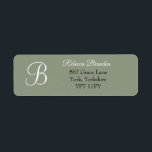 Elegante Sage Green Monogram Wedding Address Label<br><div class="desc">Elegante Sage Green Monogram Wedding Address Label</div>