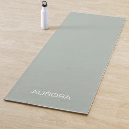 Elegante Sage Green Personalisiert Name Yoga Mat Yogamatte