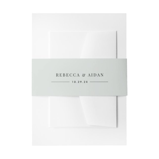 Elegante Sage Green Personalisiert Names Wedding Einladungsbanderole (Vorderseite Beispiel)