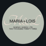 Elegante Sage Green Pink Hochzeit Mit Monogramm Runder Aufkleber<br><div class="desc">Mit Monogramm Liebesmarken für Hochzeiten</div>