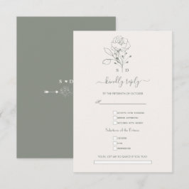 Elegante Sage Green Simple Song Anfrage Hochzeit RSVP Karte