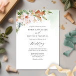 Elegante Sage Green und Earthy Blooms Wedding Einladung<br><div class="desc">Freuen Sie sich auf diese wunderschöne Hochzeitseinladung mit exquisiten Wasserfarben-Ecke im Detail und zartem Salbeigrün, die Wasserfarben färben, sowohl vorne als auch hinten. Moderne handgeschriebene Kalligrafieelemente. Die Möglichkeit, von der "gemeinsam mit ihren Eltern" Einführung in "zusammen mit ihren Familien", "zusammen mit großer Freude" oder "gemeinsam mit großer Freude" zu wechseln....</div>