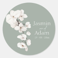 Elegante Sage Green White Orchid Wedding