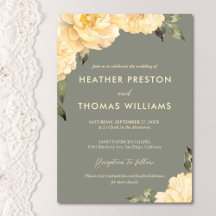 Elegante Sage Green Yellow Floral Wedding