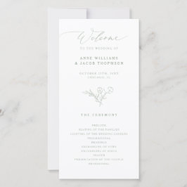 Elegante Sage Greenery Boho Floral Wedding Program