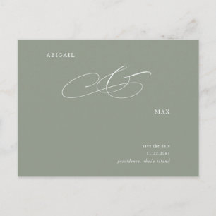 Elegante Sage-Hochzeit Save-the-Date-Ankündigung Postkarte