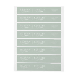 Elegante Sage mit weißer Moderne und Script Hochze