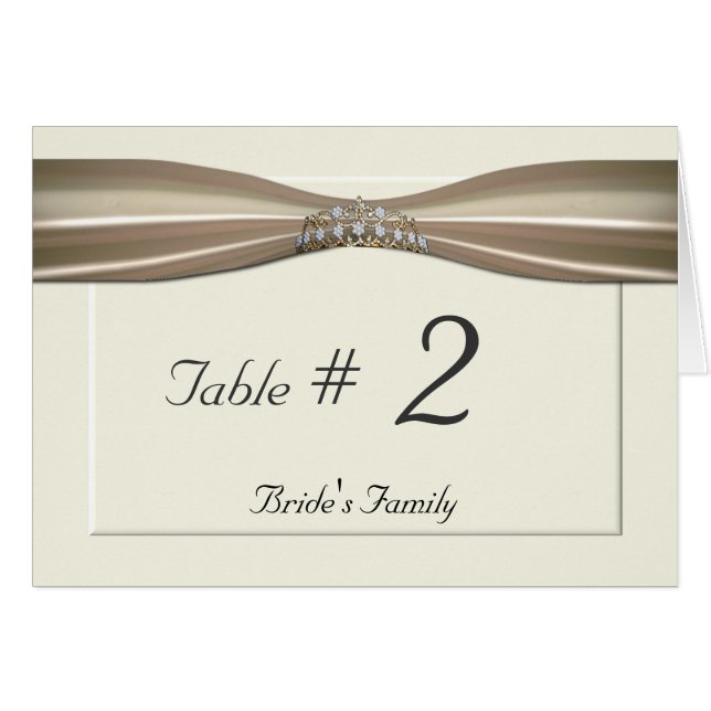 Elegante Sahnehochzeitstabellenkarte (Vorderseite (Horizontal))