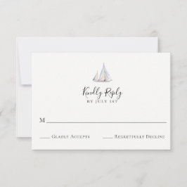 Elegante Sailboat Wedding RSVP Card